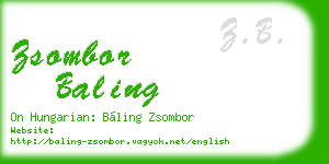 zsombor baling business card